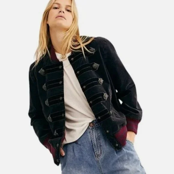 We the Free People Atlas Vintage Corduroy Bomber Jacket XS Military - Picture 1 of 14